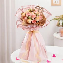 Blushing Blooms Anniversary Bouquet-image-51