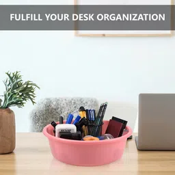 Kuber Industries Blue & Pink 3 Pieces Regular Desk Organisers image 3