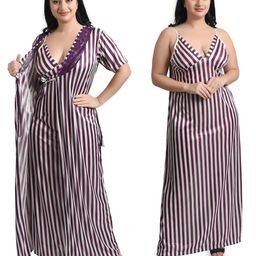 Embrave Women Embroidered Maxi Nightdress-image-11