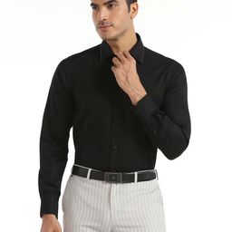 Blackberrys Slim Fit Textured Spread Collar Cotton Shirt-picture-4