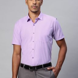 MANQ Men Mauve Solid Spread Collar Formal Shirt-image-69