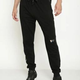 Octave Black Cotton Regular Fit Printed Trackpants-picture-18