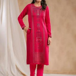 Ishin Pink Printed Straight Kurta-picture-11