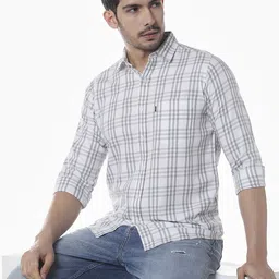 Klub Fox Men Slim Fit Checked Spread Collar Cotton Casual Shirt-picture-43