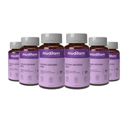 Muditam Set Of 6 Sugar Defend Pro Manage Weight Sugar - 60 Tablets Each-40