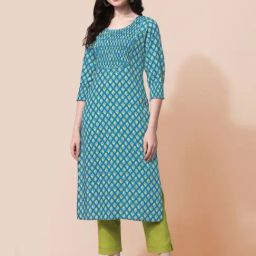 MIRCHI FASHION Turquoise Embroidered Straight Kurta-image-48