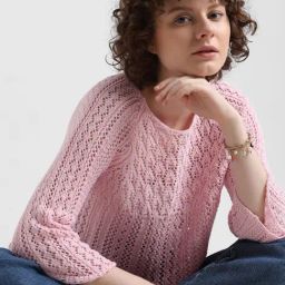 Only Pink Self Design Pullover-19