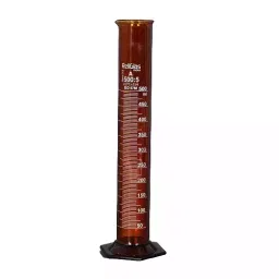 RELIGLAS 2 L Amber Measuring Cylinders With Spout Hexagonal Base Accuracy Class A, 01.105.17-41