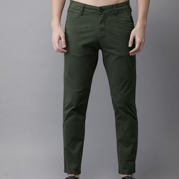 HERE&NOW Men Green Slim Fit Chinos-image-89
