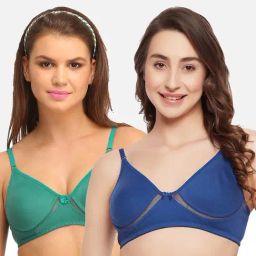 Clovia Multicolor Half Coverage Non-Wired Everyday Bra - Pack of 2-image-29