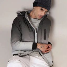 Campus Sutra Black & Grey Regular Fit Ombre Hooded Jacket-image-46