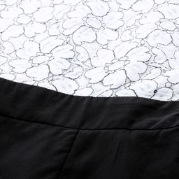 SASSAFRAS White & Black Basic Jumpsuit with Lace Inserts image 3