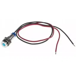 RS PRO Blue Panel Mount Indicator 2V DC, Mounting Hole Size 6 mm, Termination Type Lead Wires, IP Rating IP67, Model No 7001808-17
