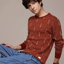 Roadster The Lifestyle Co. Acrylic Striped Pullover-image-81