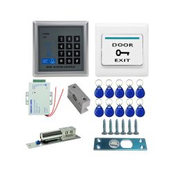 MJPT020 RFID Access Control System Kits with Bolt Lock, 10 Buckle Card, Power Supply, Exit Button and Screws Kit - RS5804MJPT020 RFID Access Control System Kits with Bolt Lock, 10 Buckle Card, Power Supply, Exit Button and Screws Kit - RS5804-19