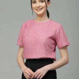 Style Quotient Pink Self Design Top-image-44