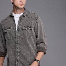 Louis Philippe Jeans Slim Fit Opaque Pure Cotton Casual Shirt-image-24