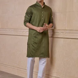 Tasva Men Ethnic Motifs Embroidered Regular Thread Work Kurta with Trousers-picture-18