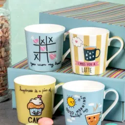 Goodhomes Multicolor Bone China Coffee Mug (0.31 L) - Set of 4-image-24