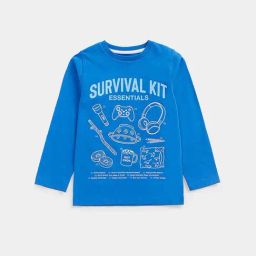 Mothercare Kids Blue Printed Full Sleeves T-Shirt-image-9