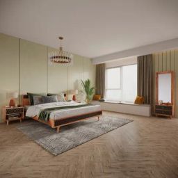 Godrej Interio Cesar Walnut Brown Sheesham Wood Queen Bed-image-55