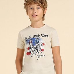 U.S. Polo Assn. Kids Boys Brand Logo Printed Cotton T-shirt-picture-21