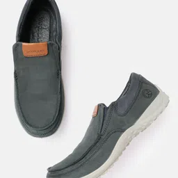 Woodland Men Round-Toe Leather Loafers-image-16