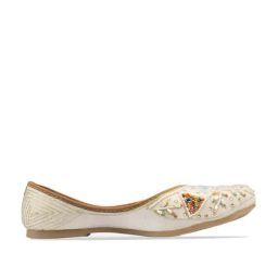 Desi Colour Women's Pastel White Ethnic Juttis-image-35