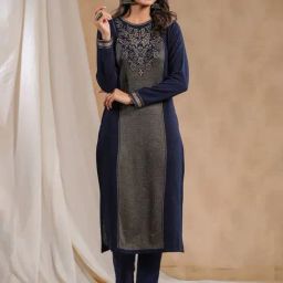Ishin Navy Printed Straight Kurta-image-28