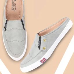Fausto Men's Grey Mule Shoes-image-22