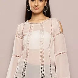 aaliya Cold-Shoulder Georgette Top-image-65