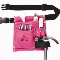 SIR-G 5 Pocket Suede Leather Pink Tool Belt Pouch Lp 34-46