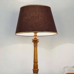 Fos Lighting Gold & Purple Aluminium Antique Finish Roman Corinthian Single Column Table Lamp-17