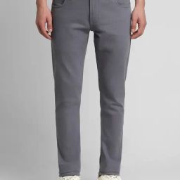 Peter England Jeans Grey Cotton Skinny Fit Jeans-picture-11