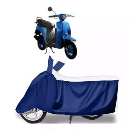 Auto Pearl Bike Cover for Bajaj Sunny (White & Blue)-image-17