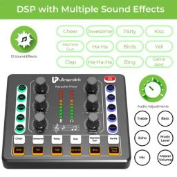 UltraProlink UM1002 Sing Along Pro Portable Bluetooth Audio Mixer Interface, Sound Card for Karaoke image 5