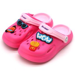 Svaar Wow & Sunglassess Theme Patch Appliqued Detail Back Strap Clogs - Fuchsia Pink-image-19