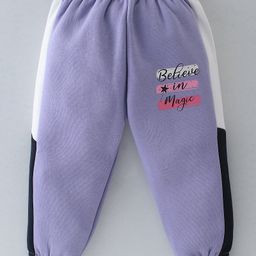 Pepito Fleece Full Length Woollen Pant Text Print - Purple-picture-12