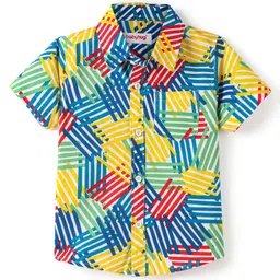 Babyhug Cotton Knit Half Sleeves Striped Shirt - Multicolour-picture-48