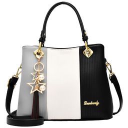 SYGA Handbags for Women with Multiple Internal Pockets in Pretty Color Combination, Women's Satchel Handbag(BLACK)-86