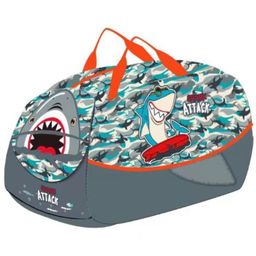 Ji and Ja Duffle Bag for Boys|Girls Kids Gym Bag Sports Travel Bag Weekender Overnight Bag Big Size for Kids/Teenagers Duffle Bag (Shark Attack Silver) (Shark Attack Silver)-88