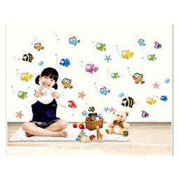 Jaamso Royals Lovely Tropical Cartoon Fish Sea Bubble Ocean World Wall Sticker-image-12