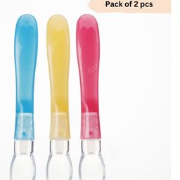 BitFeex Soft Newborne Silicone Spoon for Baby Feeding Spoon-Color May Vary ,Pack of 2 pcs-11