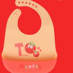 JOY BUZZ Joy Buzz Waterproof Silicone Bibs For Baby With Crumb Catcher Pocket With 6 Point Adjustable Closure - Yellow-26
