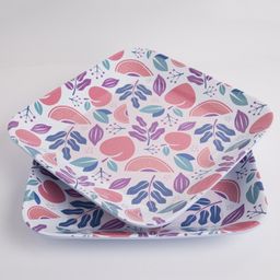 Superware Melamine Kids Snack Plate 5.5" Peach II-Blue (Set Of 2)-12