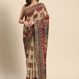 KALINI Ethnic Motifs Printed Saree With Blouse Piece-picture-24