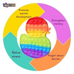Toyshine Pack of 1 Duck Fidget Popping Sounds Toy - Multicolour image 3
