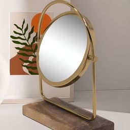 Metalsmith Gold Round Metal Table Top Mirror-15