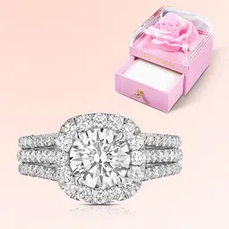Peora Silver-Plated Cubic Zirconia Stone-Studded Finger Ring With Jewellery Box-picture-15
