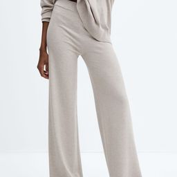 MANGO Women Knitted Wide Leg Trousers-image-27